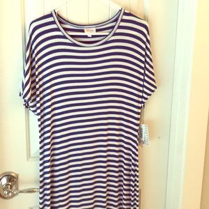 NWT Lularoe Maria Navy/White Striped